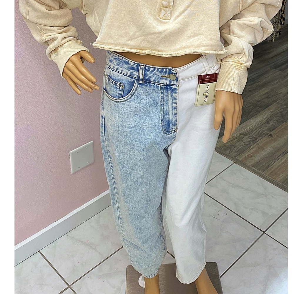 Color block jeans